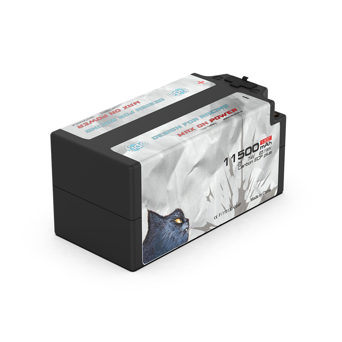 Fi115130-2S4P Fido RC Racing Lipo Battery 11500mAh 130C 7.4V Fat Shorty Pack LCG