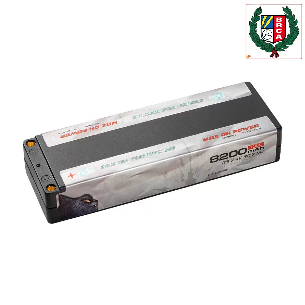 Fi82130-2S2P Fido RC Racing Lipo Battery 8200mAh 7.4V Stick Pack
