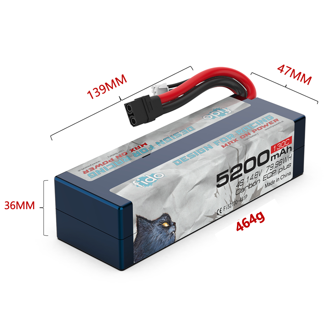 Fi52130-4S1P Fido RC Sport Lipo Battery 5200mAh 14.8V RTR Stick Pack Sport