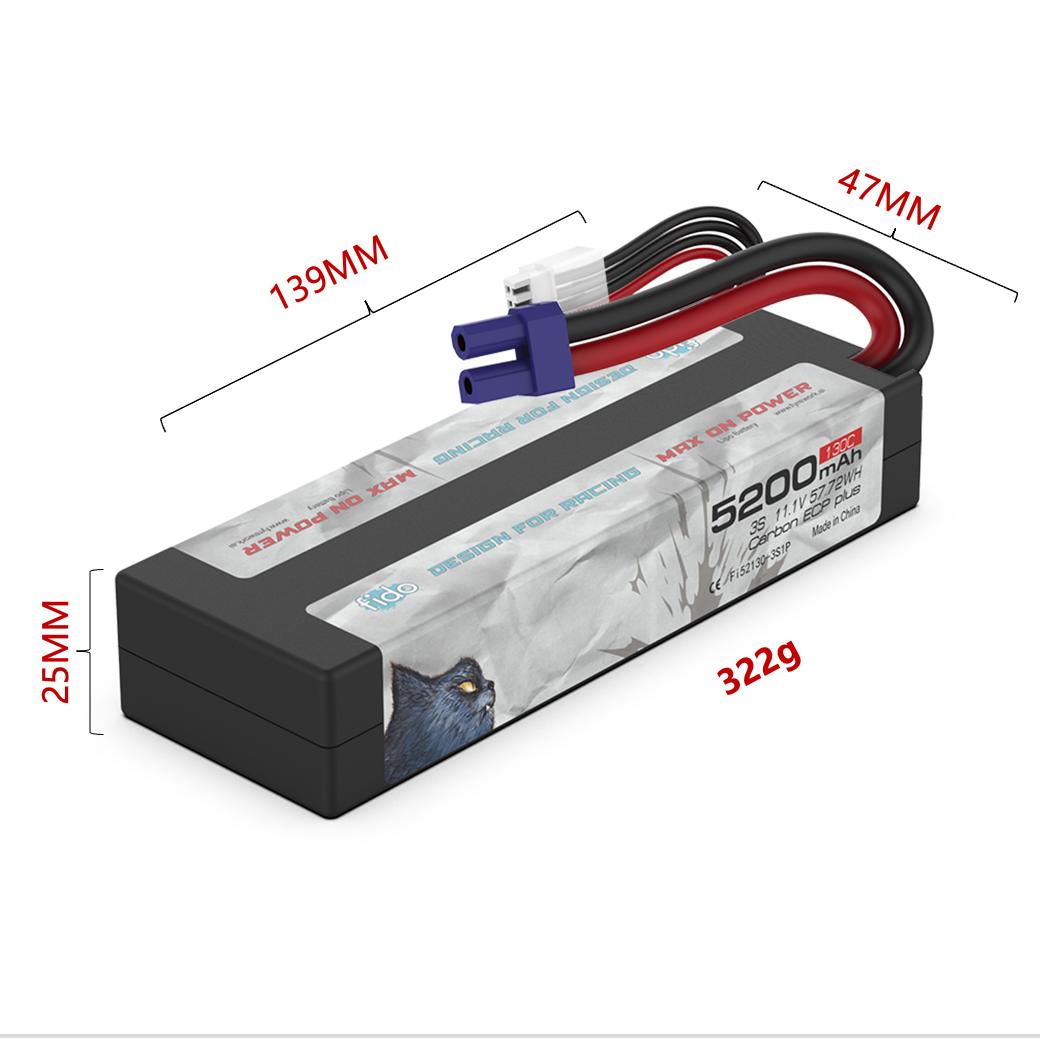 Fi52130-3S1PD Fido RC Sport Lipo Battery 5200mAh 11.1V RTR Stick Pack Sport