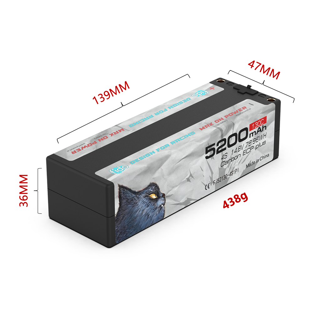 Fi52130-4S1PI Fido RC Sport Lipo Battery 5200mAh 14.8V RTR Stick Pack Sport