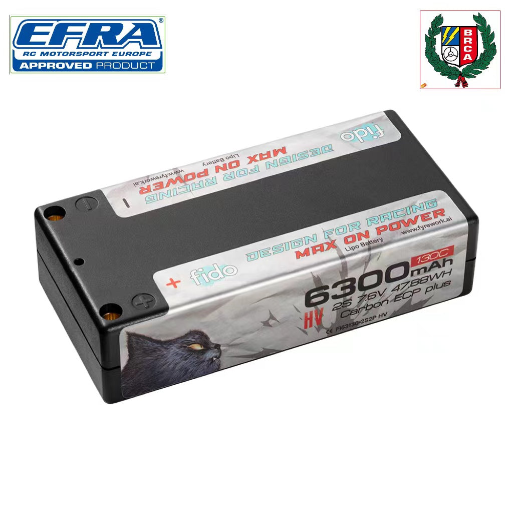 Fi63130-2S2P HV  Fido RC Racing Lipo Battery HV 6300mAh 7.6V Shorty Pack HV