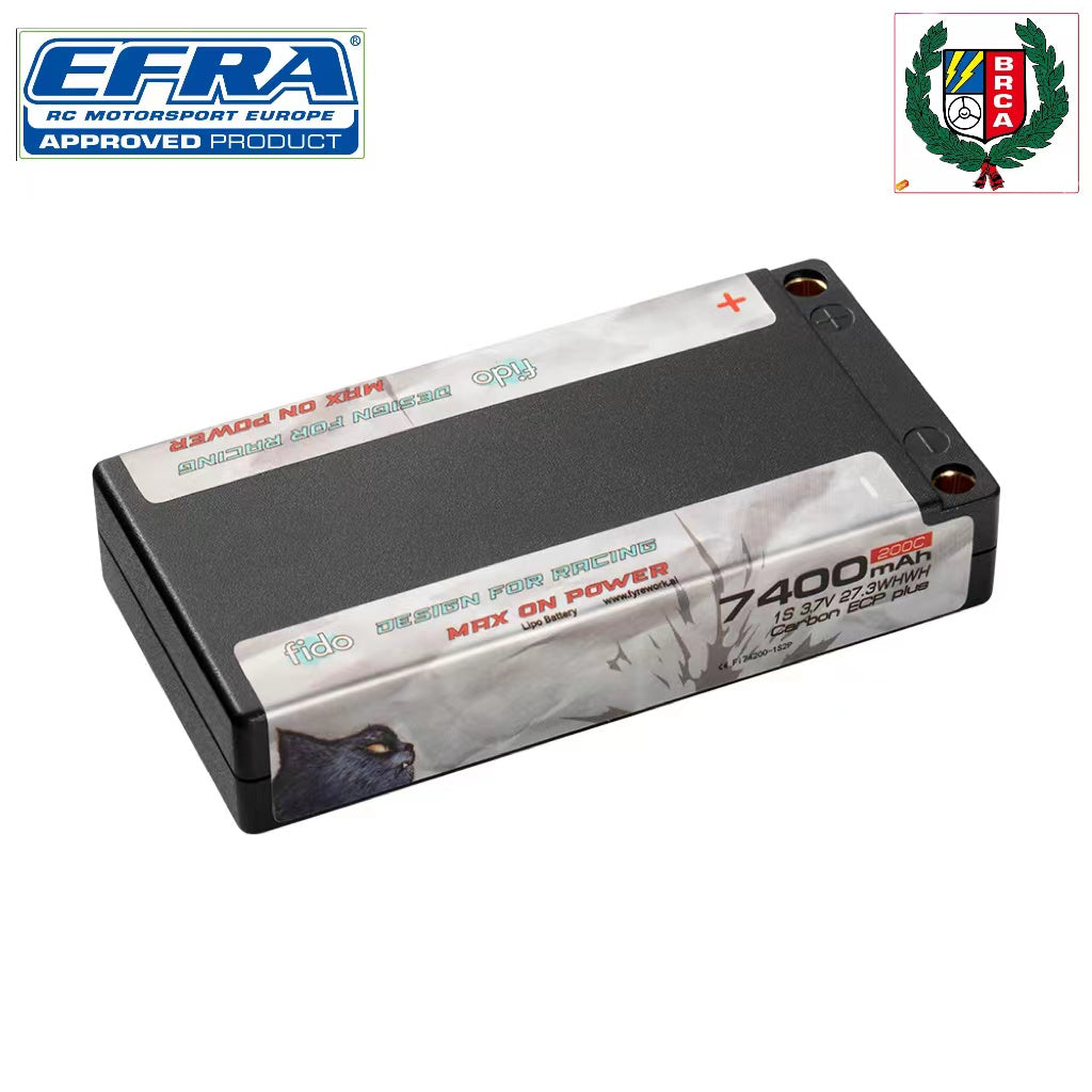 Fi74200-1S2P Fido RC Racing Lipo Battery 7400mah 3.7V  1S 1/12 Pack Super Low IR Racing Grade