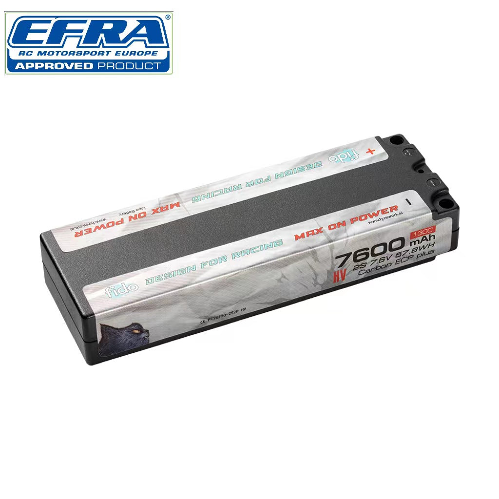 Fi76130-2S2P HV Fido RC Racing Lipo Battery 7600mAh 7.6V LCG Stick Pack HV