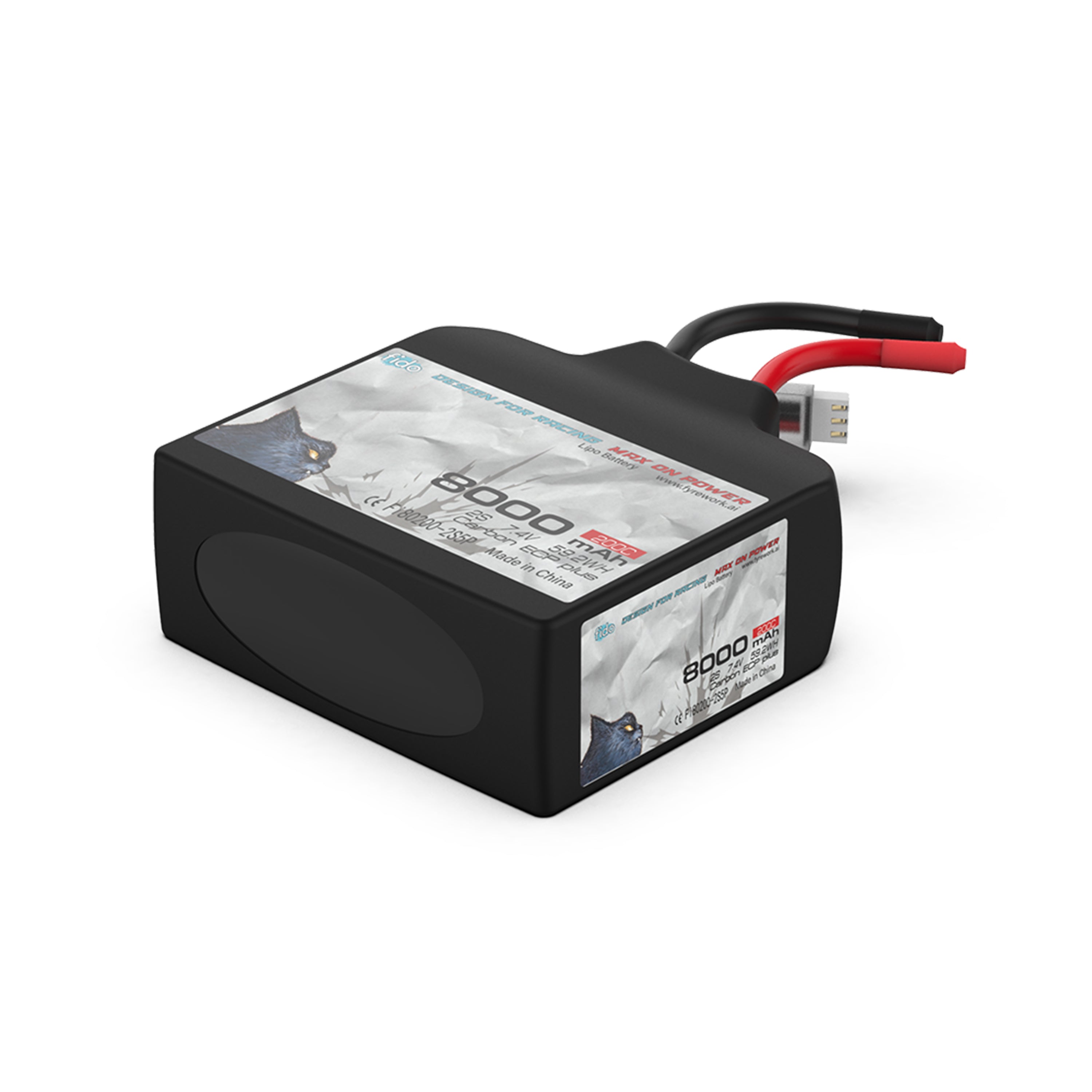 Buschur Racing Mini Battery Fi80200-2S5P Fido RC Racing Lipo Battery 2S Pack Battery 8000mAh 7.4V ...