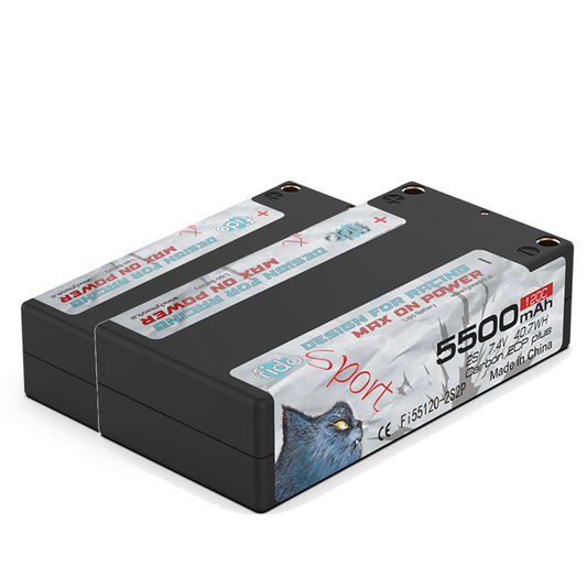 Fi55120-2S2P Fido RC Sport Lipo Battery 5500mAh 7.4V Shorty Pack Sport